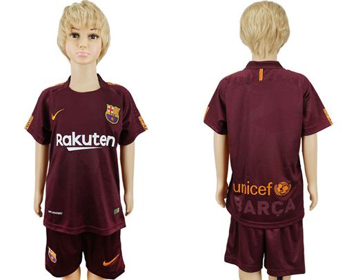 Barcelona Blank Sec Away Kid Soccer Club Jersey